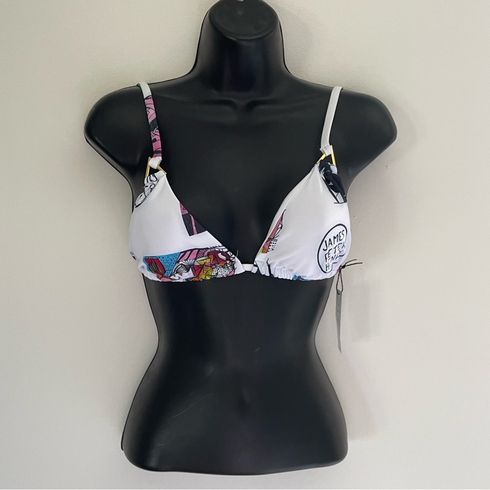 Limited Edition NWT Swiminista x James Peter Henry Art Toss bikini top M